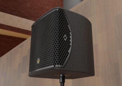 Sting-6Q on a standard microphone stand with a 5/8” thread